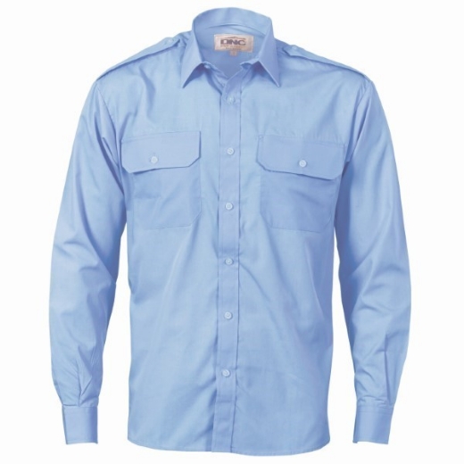 Picture of DNC Polyester Cotton Epaulette Work Shirt Long Sleeve